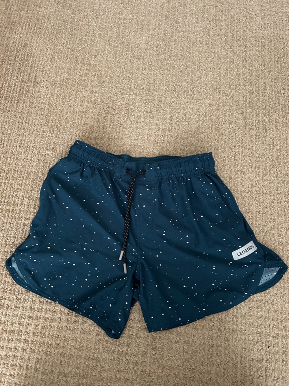 LEGENDS Teal Speckled Drawstring Athletic Shorts